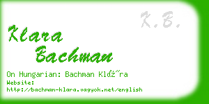 klara bachman business card